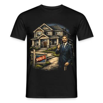 Immobilienmakler Makler - Männer T-Shirt - Schwarz - Vorne - AI Model Male 178 light (178cm)