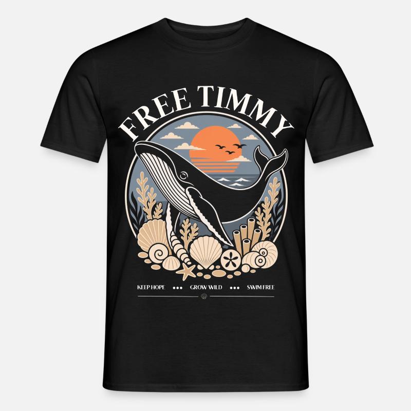 Buckelwal Timmy Hope Statement Merch - Männer T-Shirt - Schwarz