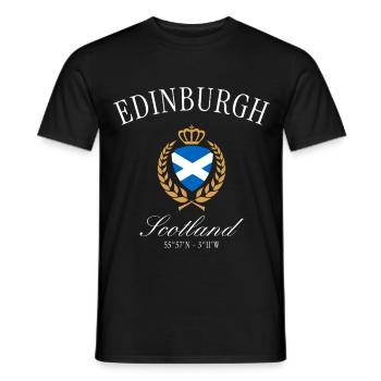 Couronne des armoiries d’Édimbourg, Écosse – Souvenir de voyage - T-shirt homme - noir - Devant - AI Model Male 178 light (178cm)