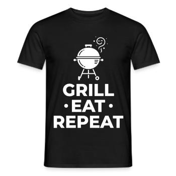 Grill Eat Repeat – The must-have for grill masters - Men's T-Shirt - black - Front - AI Model Male 178 light (178cm)