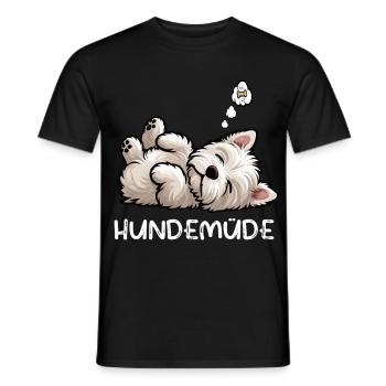 Hundemüde West highland terrier Westie Westies - Männer T-Shirt - Schwarz - Vorne - AI Model Male 178 light (178cm)