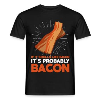 Si ça sent le bacon, citation drôle de viande - T-shirt homme - noir - Devant - AI Model Male 178 light (178cm)