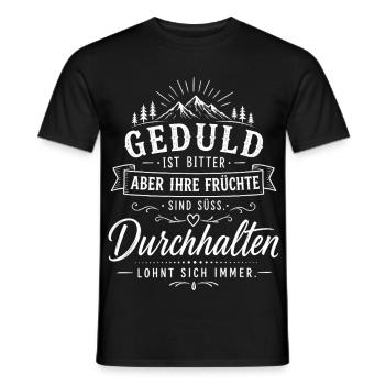 Geduld Und Durchhalten Motiv Berglandschaft - Männer T-Shirt - Schwarz - Vorne - AI Model Male 178 light (178cm)