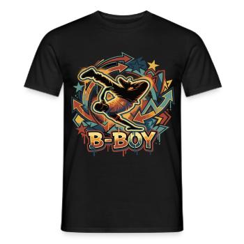Breakdance B-Boy Streetstyle Graffiti - Männer T-Shirt - Schwarz - Vorne - AI Model Male 178 light (178cm)