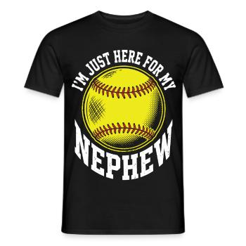 I'm Just Here For My Nephew Softball - Men's T-Shirt - black - Front - AI Model Male 178 light (178cm)