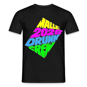 Malle 2026 Drunk Crew - Men's T-Shirt - black - Front - AI Model Male 178 light (178cm)