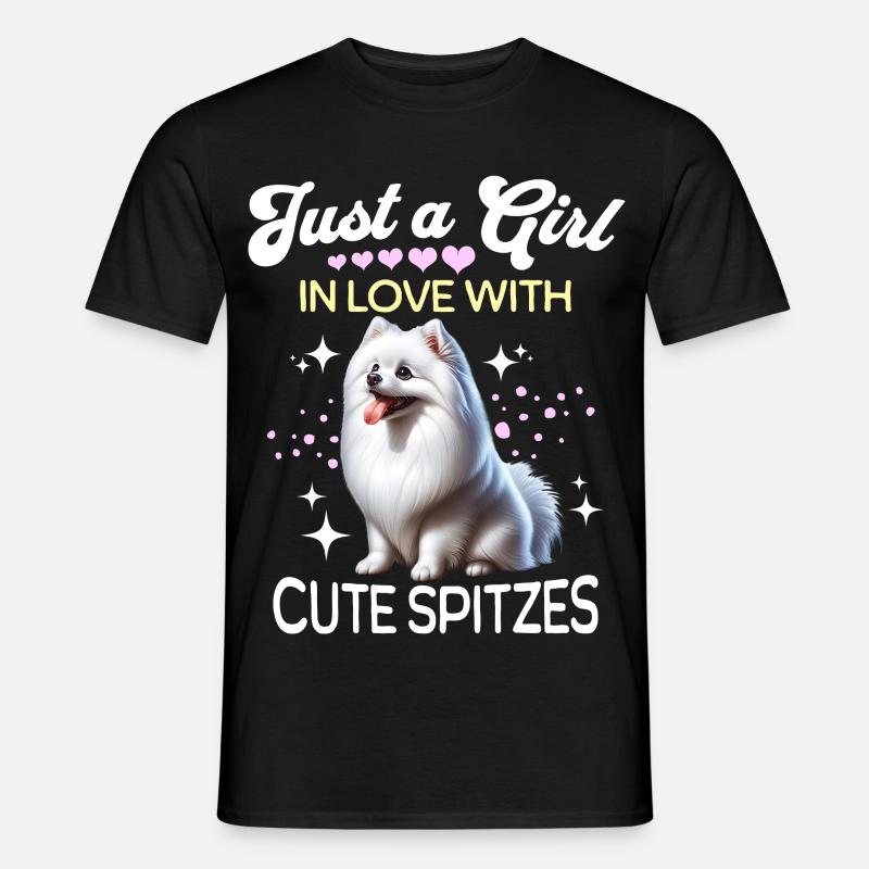 Spitz Zwergspitz Mädchen - Männer T-Shirt - Schwarz
