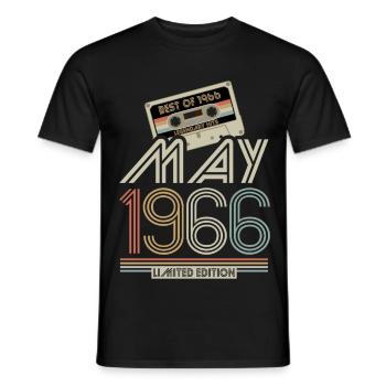 Best of May 1966 Kassette | Limited Edition - Männer T-Shirt - Schwarz - Vorne - AI Model Male 178 light (178cm)