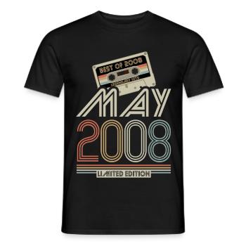 Best of May 2008 Kassette | Limited Edition - Männer T-Shirt - Schwarz - Vorne - AI Model Male 178 light (178cm)