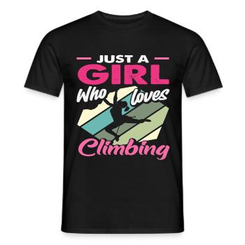 Just a girl who loves climbing - Men's T-Shirt - black - Front - AI Model Male 178 light (178cm)