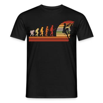 Evolution of Climbing Retro Design - Men's T-Shirt - black - Front - AI Model Male 178 light (178cm)