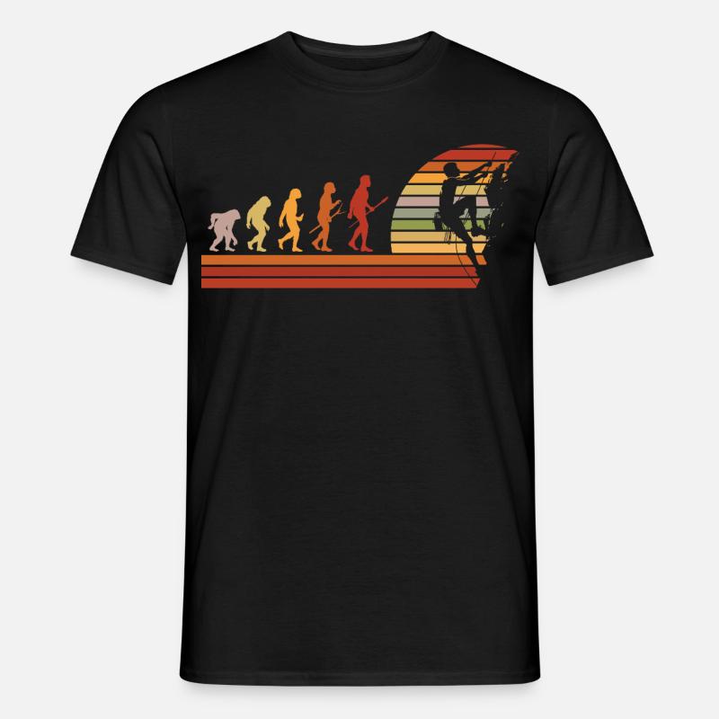 Evolution des Kletterns Retro Design - Männer T-Shirt - Schwarz