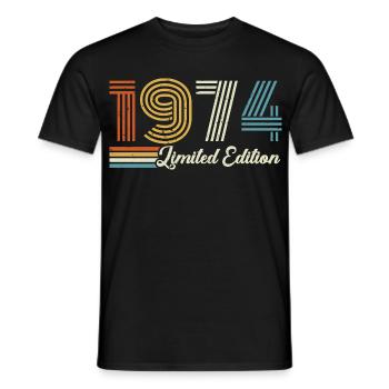 52e anniversaire 1974 Né en 1974 - T-shirt homme - noir - Devant - AI Model Male 178 light (178cm)