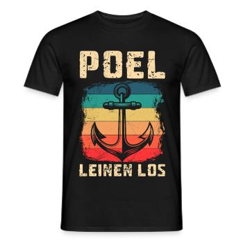 Segler POEL LEINEN LOS Poel Souvenier Lustiges - Männer T-Shirt - Schwarz - Vorne - AI Model Male 178 light (178cm)