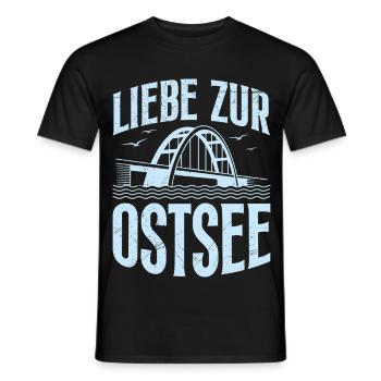 Fehmarn Souvenier LIEBE ZUR OSTSEE Lustiges - Männer T-Shirt - Schwarz - Vorne - AI Model Male 178 light (178cm)