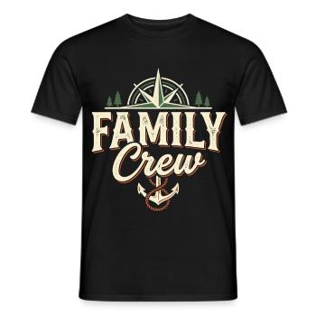 Family Crew Kompass Anker Vintage - Männer T-Shirt - Schwarz - Vorne - AI Model Male 178 light (178cm)