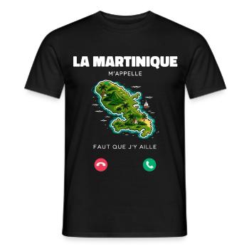 La Martinique M’appelle Faut Que J’y Aille Humour - T-shirt homme - noir - Devant - AI Model Male 178 light (178cm)