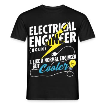 Définition d’ingénieur électricien : Cool Drôle - T-shirt homme - noir - Devant - AI Model Male 178 light (178cm)