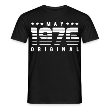 May 1976 Original Striped Vintage Geburtstag - Männer T-Shirt - Schwarz - Vorne - AI Model Male 178 light (178cm)