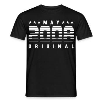 May 2008 Original Striped Vintage Geburtstag - Männer T-Shirt - Schwarz - Vorne - AI Model Male 178 light (178cm)