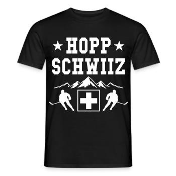 Hopp Schwiiz Eishockey Fan Schweiz Stolz - Men's T-Shirt - black - Front - AI Model Male 178 light (178cm)