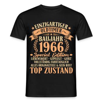 1966 Vintage Car 60th Birthday Gift Idea - Men's T-Shirt - black - Front - AI Model Male 178 light (178cm)