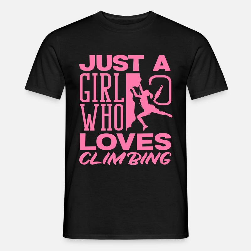 Ein Mädchen das Klettern liebt Pink - Männer T-Shirt - Schwarz
