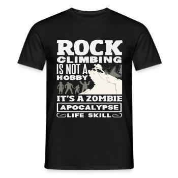 Survie à l’apocalypse zombie escaladante - T-shirt homme - noir - Devant - AI Model Male 178 light (178cm)