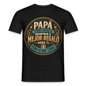 Meilleur cadeau pour enfants Papa design espagnol - T-shirt homme - noir - Devant - AI Model Male 178 light (178cm)