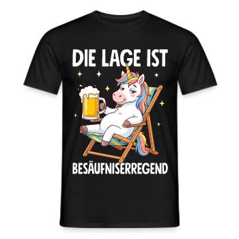 Die Lage Ist Besäufniserregend mit Einhorn - Männer T-Shirt - Schwarz - Vorne - AI Model Male 178 light (178cm)