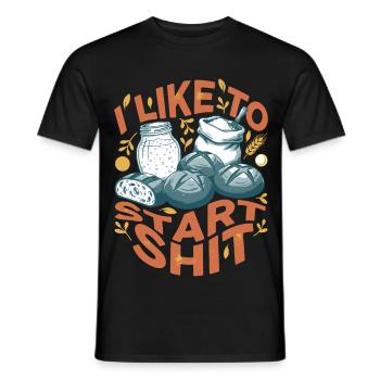 Pâtisserie au pain au levain J’aime commencer l’ère des boulangers - T-shirt homme - noir - Devant - AI Model Male 178 light (178cm)