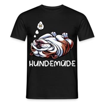 Dog Tired English Bulldog Bully Bully Owner - Men's T-Shirt - black - Front - AI Model Male 178 light (178cm)