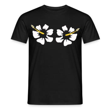 Hawaiian Flower Hibiscus Hibiscus Blossom Holiday Gift - Men's T-Shirt - black - Front - AI Model Male 178 light (178cm)
