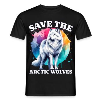 Polarwolf Save Arctic Wolf - Men's T-Shirt - black - Front - AI Model Male 178 light (178cm)