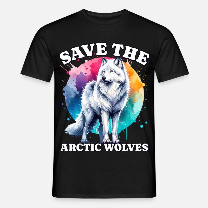 Polarwolf Save Arctic Wolf - Männer T-Shirt - Schwarz