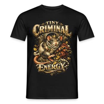 Rat de couleur Rat Fancy Rat Maison Rat Petite Énergie Criminelle - T-shirt homme - noir - Devant - AI Model Male 178 light (178cm)