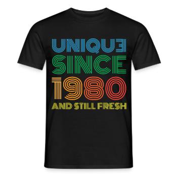 Millésime 1980 - T-shirt homme - noir - Devant - AI Model Male 178 light (178cm)