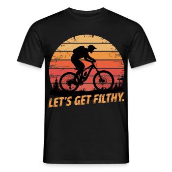Mountainbike Downhill MTB Riding Radsport Action - Männer T-Shirt - Schwarz - Vorne - AI Model Male 178 light (178cm)