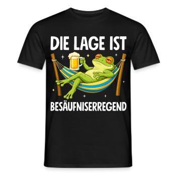 Die Lage Ist Besäufniserregend mit Frosch - Männer T-Shirt - Schwarz - Vorne - AI Model Male 178 light (178cm)
