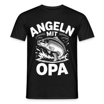 Angeln mit Opa - Männer T-Shirt - Schwarz - Vorne - AI Model Male 178 light (178cm)