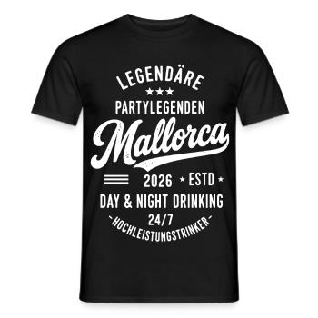 Malle 2026 Legendäre Partylegenden Mallorca 2026 - Männer T-Shirt - Schwarz - Vorne - AI Model Male 178 light (178cm)