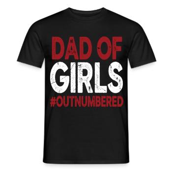 Papa des filles surpassés en nombre, drôle de papa - T-shirt homme - noir - Devant - AI Model Male 178 light (178cm)