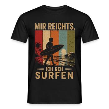 Mir reichts Ich geh surfen Vintage Surfer - Männer T-Shirt - Schwarz - Vorne - AI Model Male 178 light (178cm)