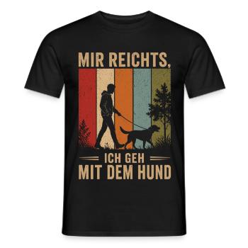 Mir reichts Ich geh mit dem Hund Vintage - Männer T-Shirt - Schwarz - Vorne - AI Model Male 178 light (178cm)