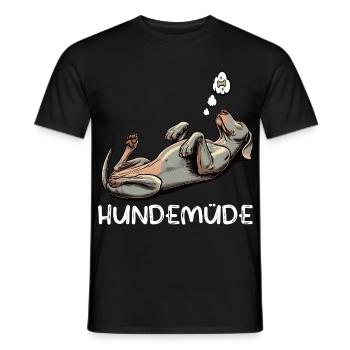 Hundemüde Weimaraner Weimaranerhalter Silbergeist - Männer T-Shirt - Schwarz - Vorne - AI Model Male 178 light (178cm)