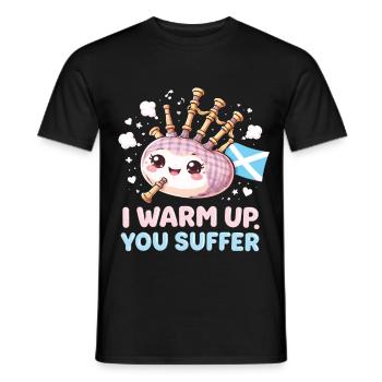 cornemuse cornemuse je m’échauffe tu souffres - T-shirt homme - noir - Devant - AI Model Male 178 light (178cm)