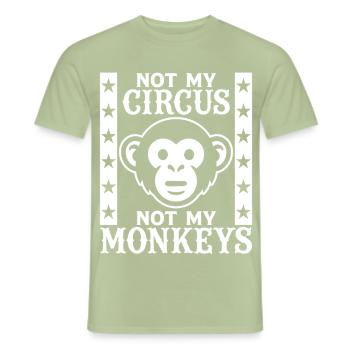 Nicht mein Zirkus, nicht meine Affen - Männer T-Shirt - Sage - Vorne - AI Model Male 178 light (178cm)