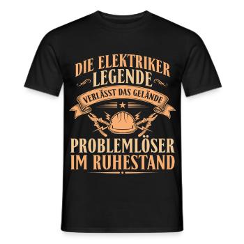 Retired Electrician Legend - Retirement Gift - Men's T-Shirt - black - Front - AI Model Male 178 light (178cm)