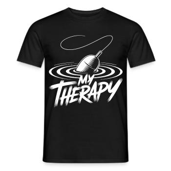 Fishing Therapy - Men's T-Shirt - black - Front - AI Model Male 178 light (178cm)