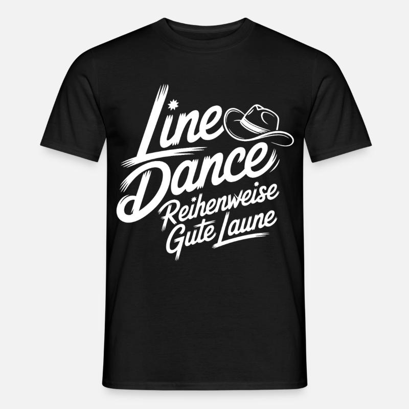 Line Dance Gute Laune - Männer T-Shirt - Schwarz